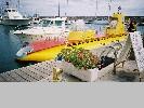 The Yellow Submarine moored at Puerto Calero